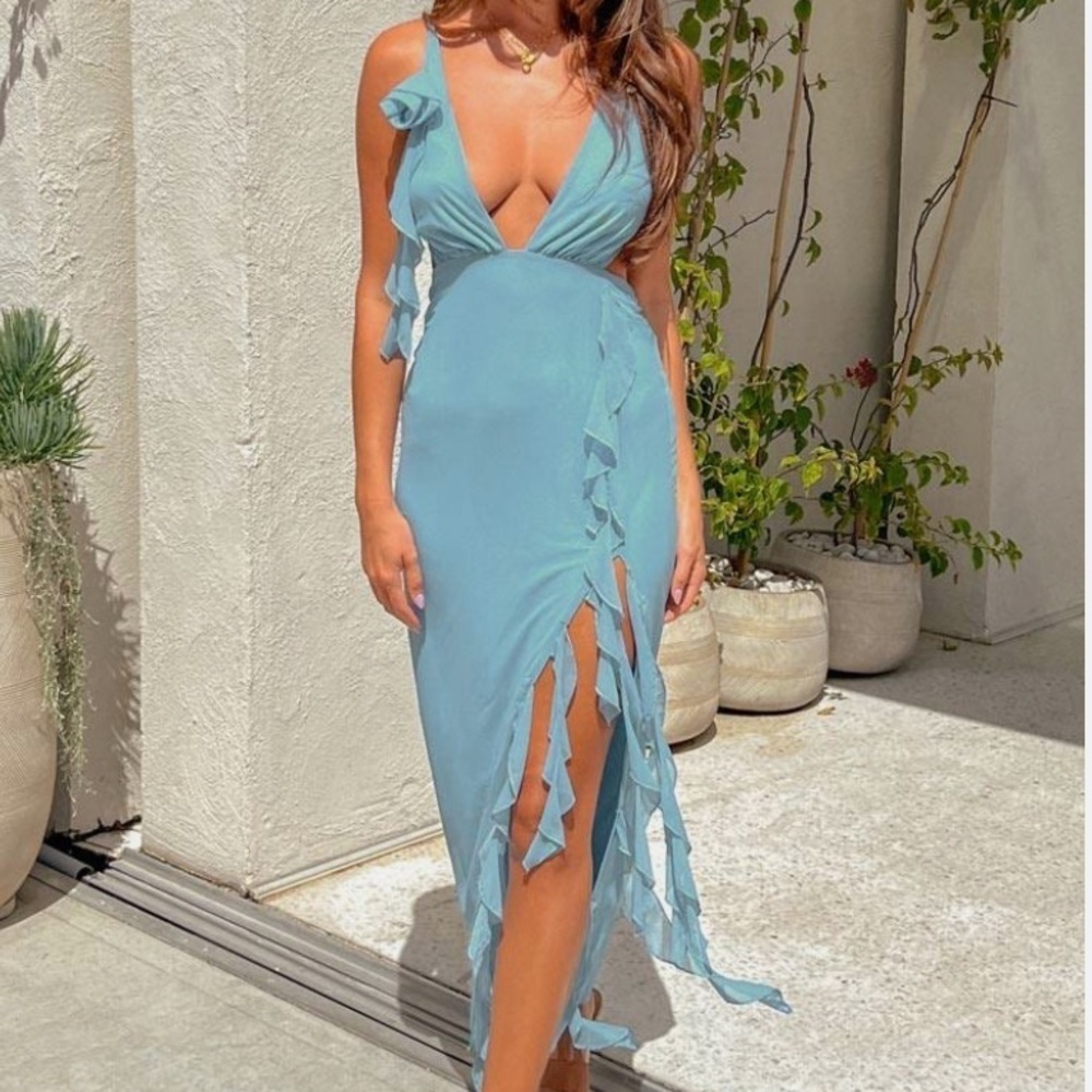 NWT Beginning Boutique Kalani Blue Maxi Dress Size 4
